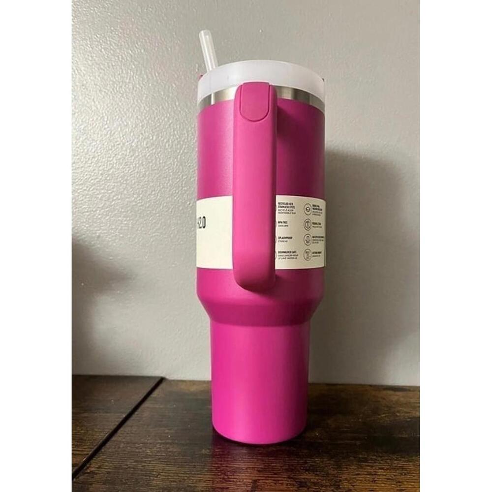 Stanley Quencher H2.0 FlowState 40oz Tumbler Fuchsia Pink NWT - Picture 4 of 7